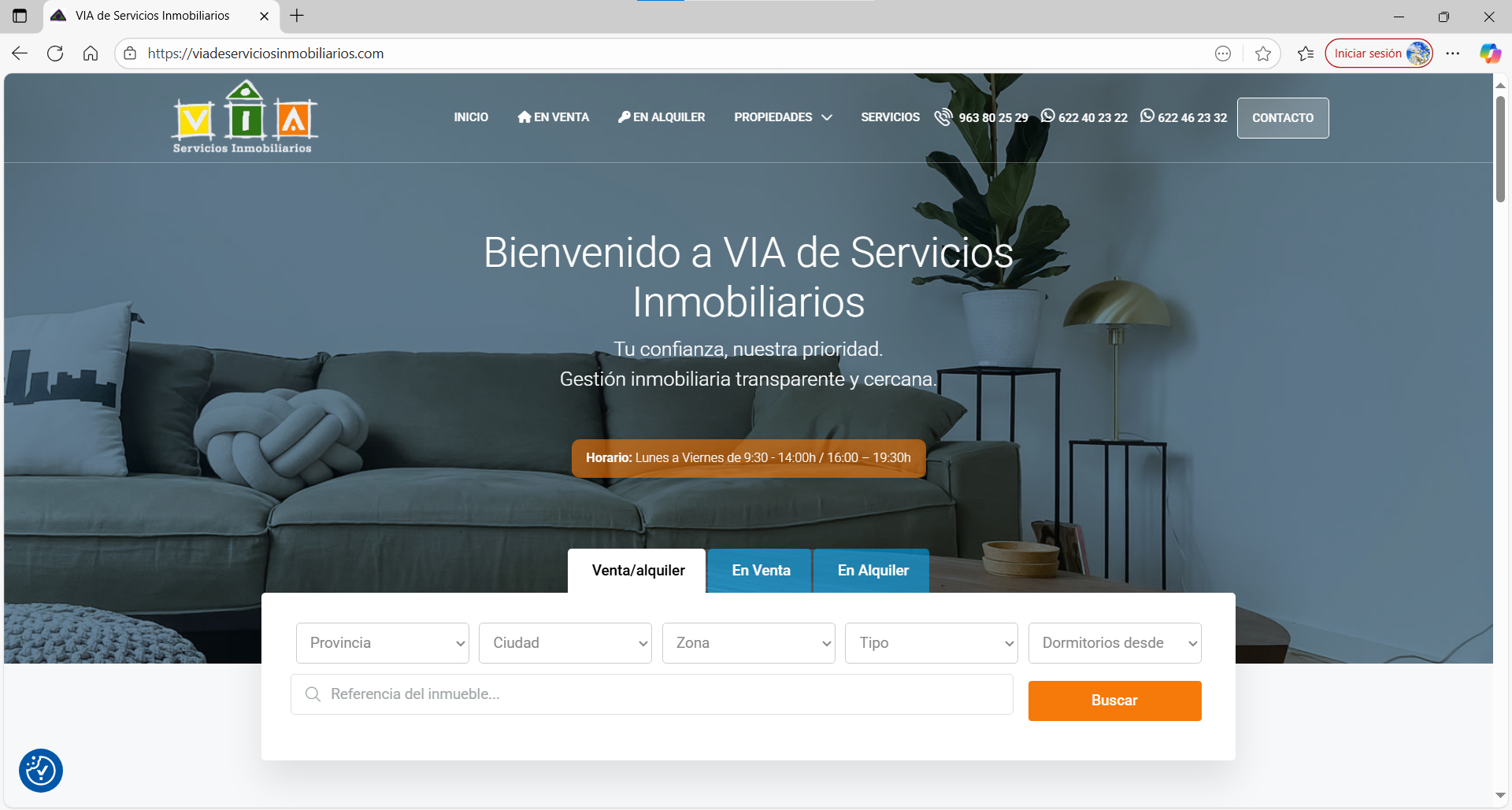 Vía de Servicios Inmobiliarios — caso real